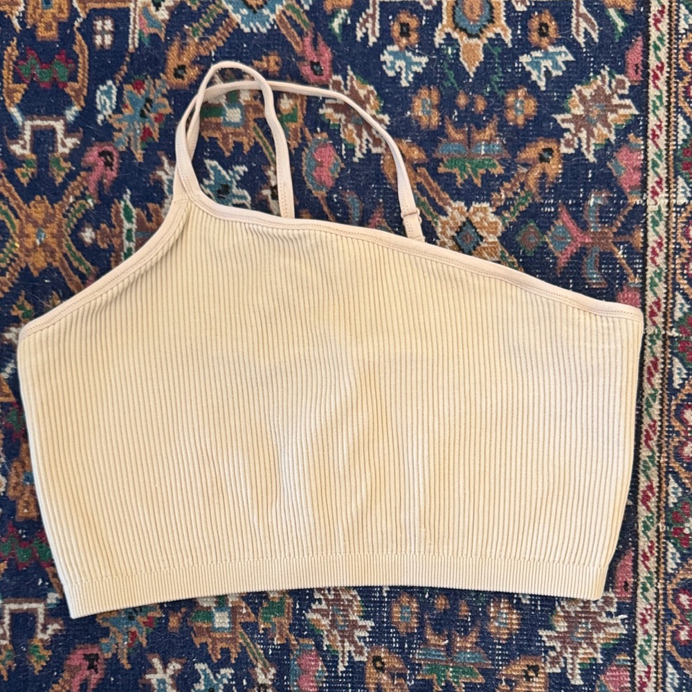 Aerie Cream Ribbed Crop Top